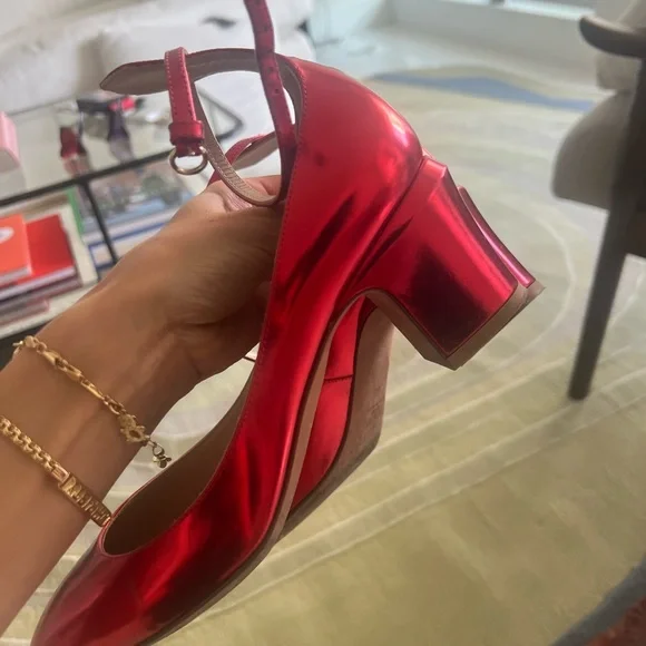 Valentino Shiny Red Heels - Picture 7 of 11